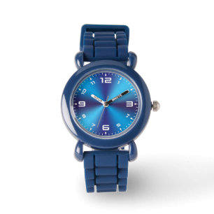 Relógio Design de Textura Metálica Azul-47456