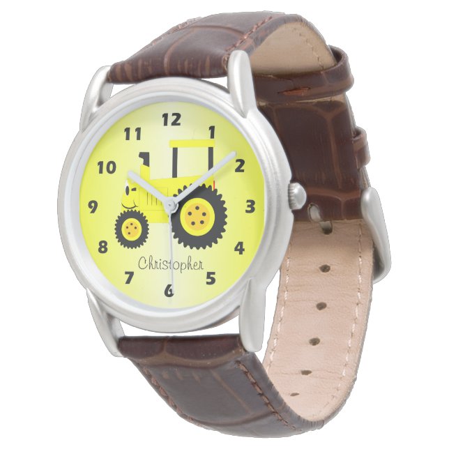 Relógio Design de Trator Amarelo Personalizado (Angular)