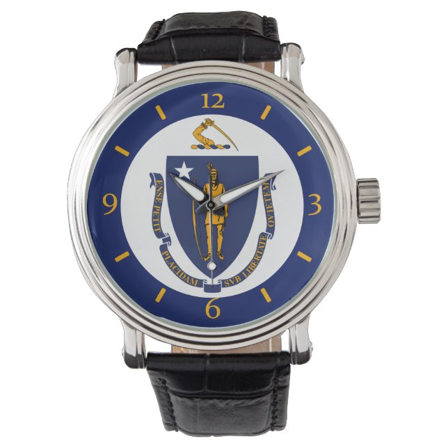 Relógio Design do Massachusetts State Flag Watch (Frente)