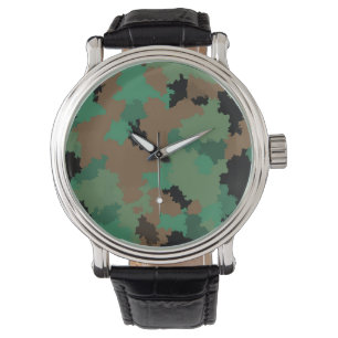 Relógio Design do Padrão de Camuflagem Selvagem do Exércit