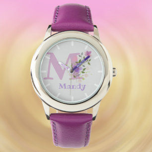 Relógio Design Floral com Nome e Monitoramento Inicial da
