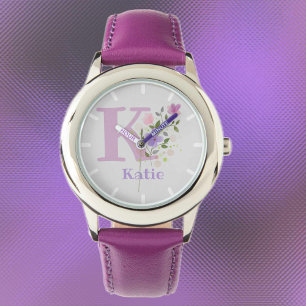 Relógio Design Floral com Nome e Monitoramento Inicial da
