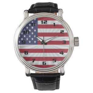 Relógio Design Patriótico Especial de Bandeira Americana