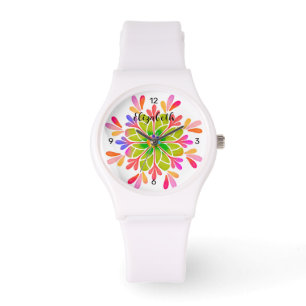 Relógio Design Personalize colorido boêmico