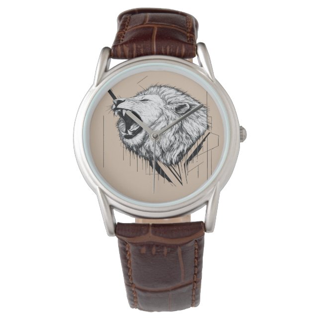 Relógio Design Premium Cabeça de Leão  (Frente)