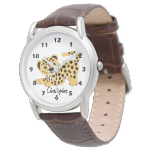 Relógio Designo de Leopardo Personalizado