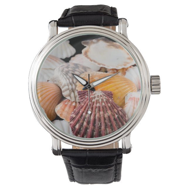 Relógio Detalhe Dos Conchas De Todo O Mundo 2 (Frente)