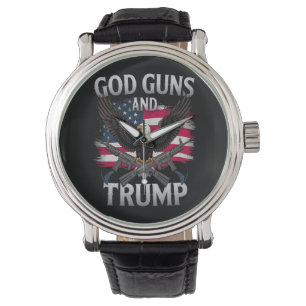 Relógio Deus Armas E Trump Águia Bandeira Americana Antiga
