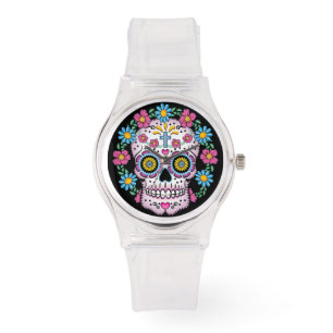 Relógio Dia de los Muertos Sugar Skull