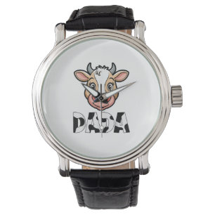 Relógio Dia de os pais de Padrão de Vaca Dada Impressão
