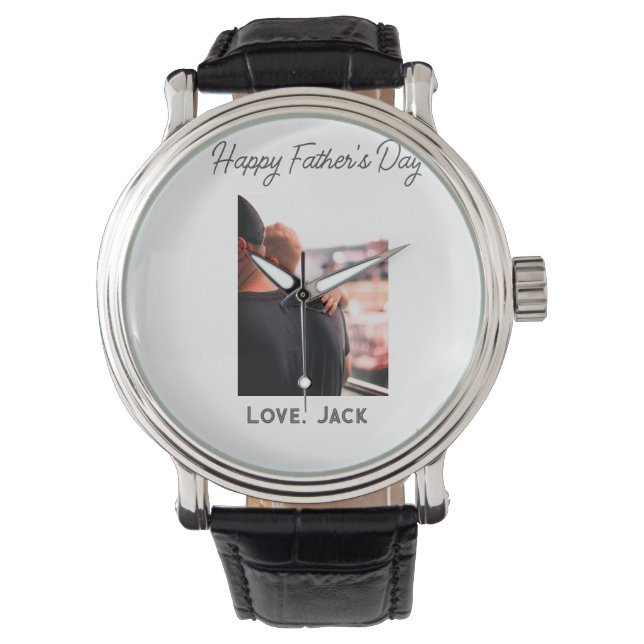 Relógio Dia de os pais feliz foto do amor moderno pai simp (Frente)
