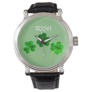 Relógio Dia de São Patrício do Shamrock Verde Irlandês 