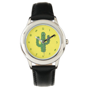 Relógio Dia dos Mortos Felizes Cactus