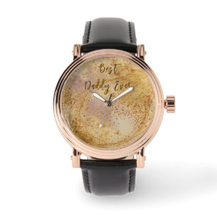 Relógio Dia dos Pais, Melhor Papai de Todos, Dourado Rosa,