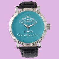 Diamond Crown, Name, Your Message, Teal