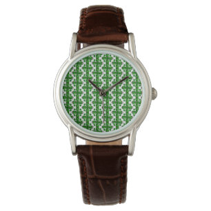 Relógio Diamond & Emerald Gemstone Art, Verde