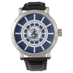 Relógio Discagem Azul e Branca do Sailor