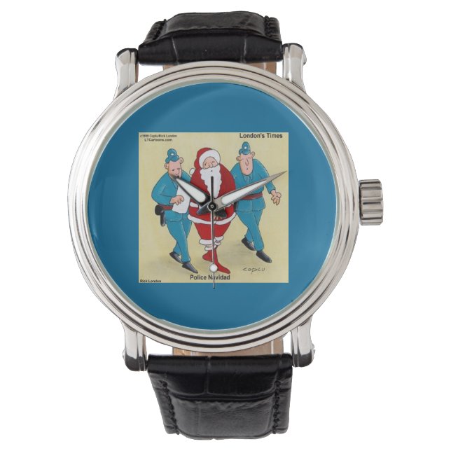 Relógio Divertido Police Navidad Natal (Frente)