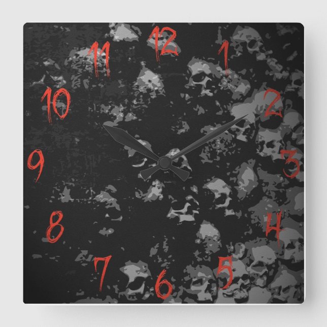 Relógio do crânio gótico (Frente)