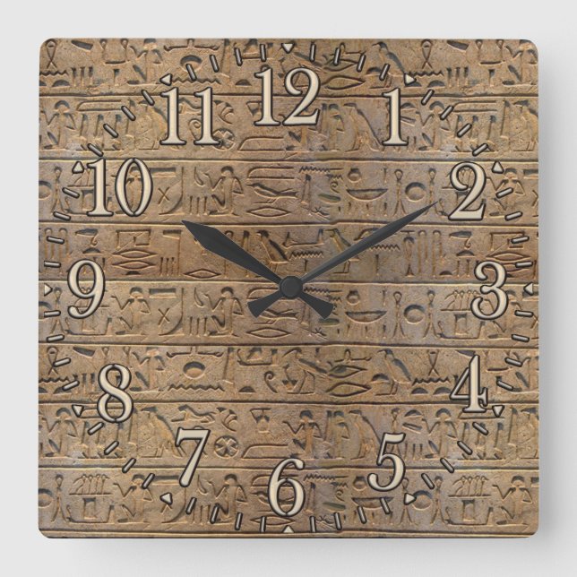 Relógio do Designer de Hieroglifos Egípcio Antigo (Frente)