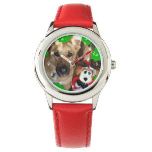 Relógio do german shepherd do Feliz Natal