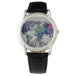 relógio do mapa mundial