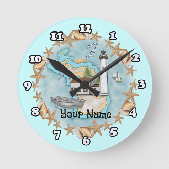 Relógio do Michigan Shells Lighthouse (Frente)