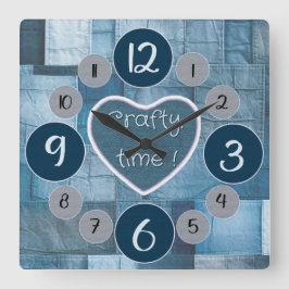 Relógio do muro de Denim para costurar amantes