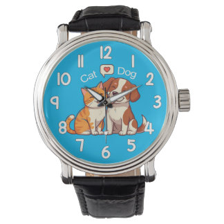 Relógio Dog and Cat Wrist Watch – Cute Pets Animal Timepie