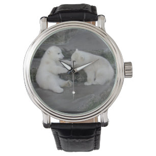 Relógio Dois Cubos de Urso Polar