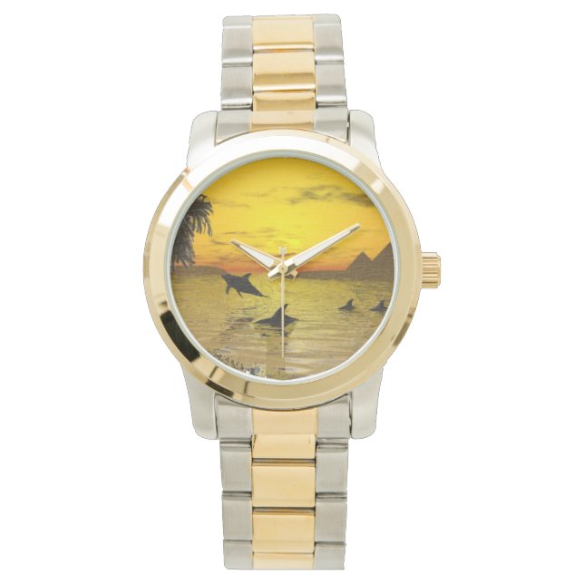 Relógio Dolphin Sunset Two Tone Watch (Frente)