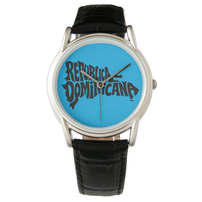 Relógio Dominican Republic Map Typography Watch (Frente)