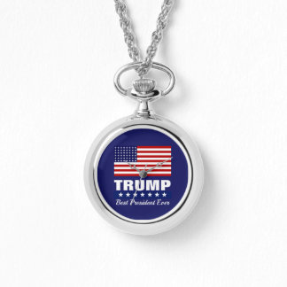 RELÓGIO DONALD TRUMP BEST PRESIDENT EVER NECKLACE WATCH