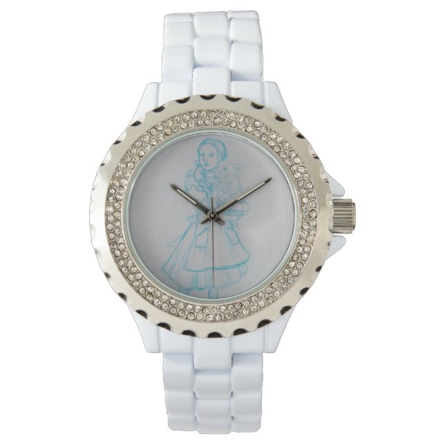 Relógio Dorothy e Toto Blue Sketch Rhinestone Watch (Frente)