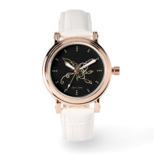 Relógio Dourada borboleta Luxury Watch