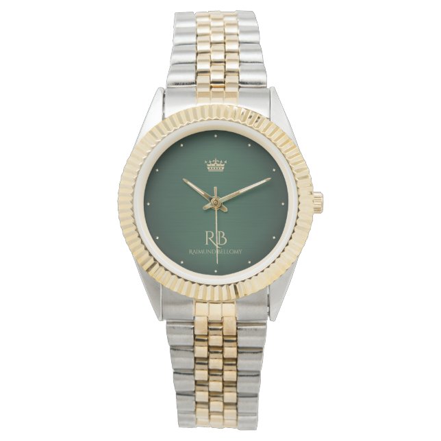 Relógio Dourada Crown Green Metalwatch (Frente)