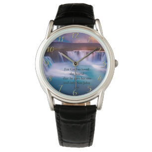 Relógio Dourada oração cristã de fé João 3:16