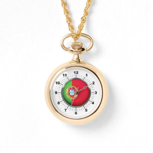 Relógio Dourada Watch de enrolamento de bandeira de Portug