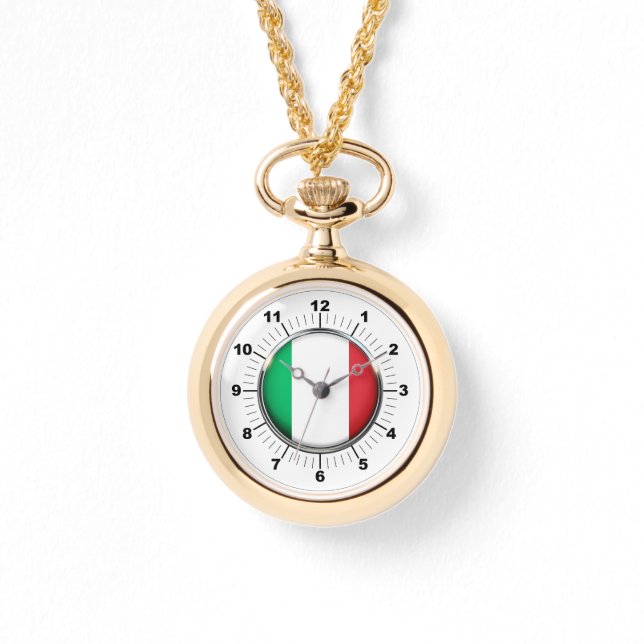 Relógio Dourada Watch de enrolamento de bandeira italiana  (Frente)