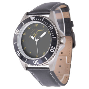 Relógio Dourado da inicial F do monograma com