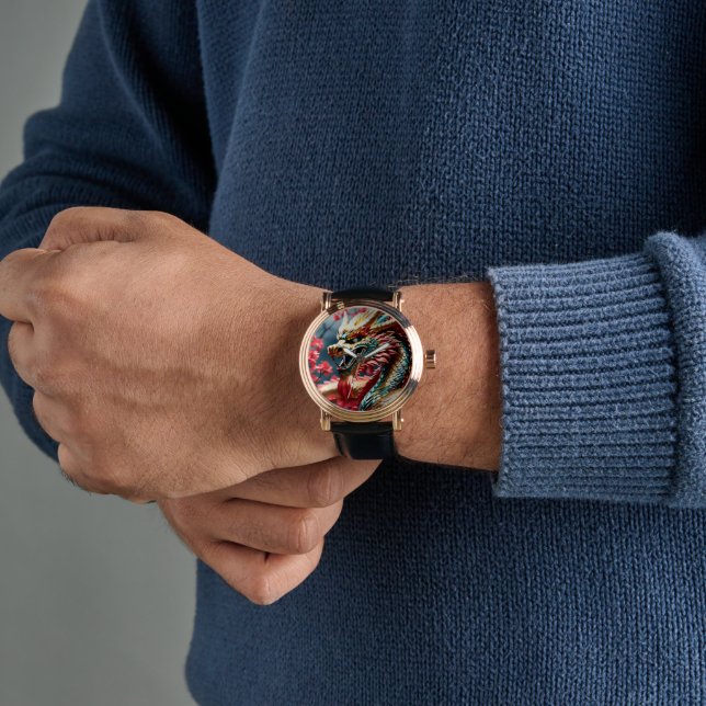 Relógio Dragão-de-ouro, para respiração por incêndio, esca (Pulso)