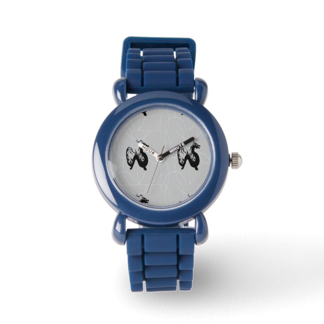 Relógio Dragões negros na cinza (Frente)