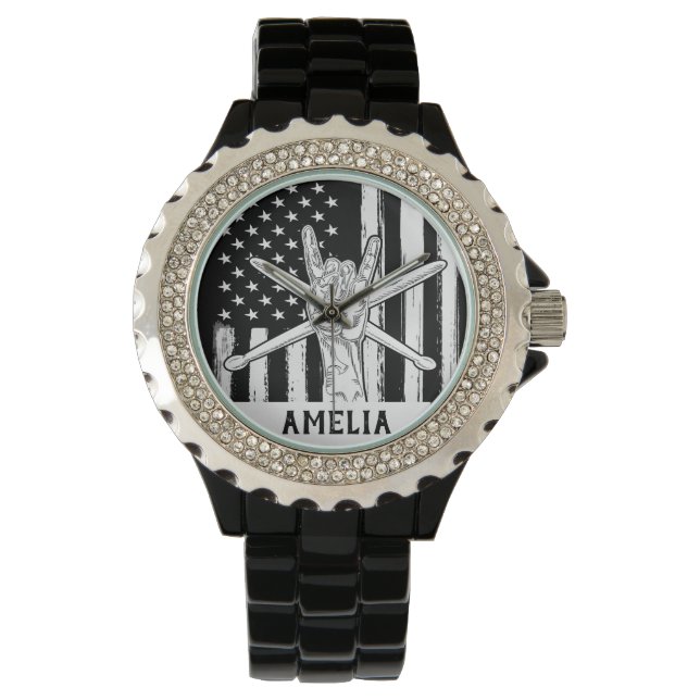 Relógio Drummers - Nome Personalizado (Frente)