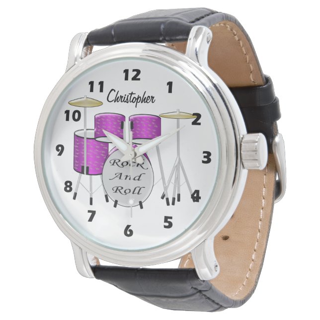 Relógio Drums Design Apenas adicione nome (Angular)