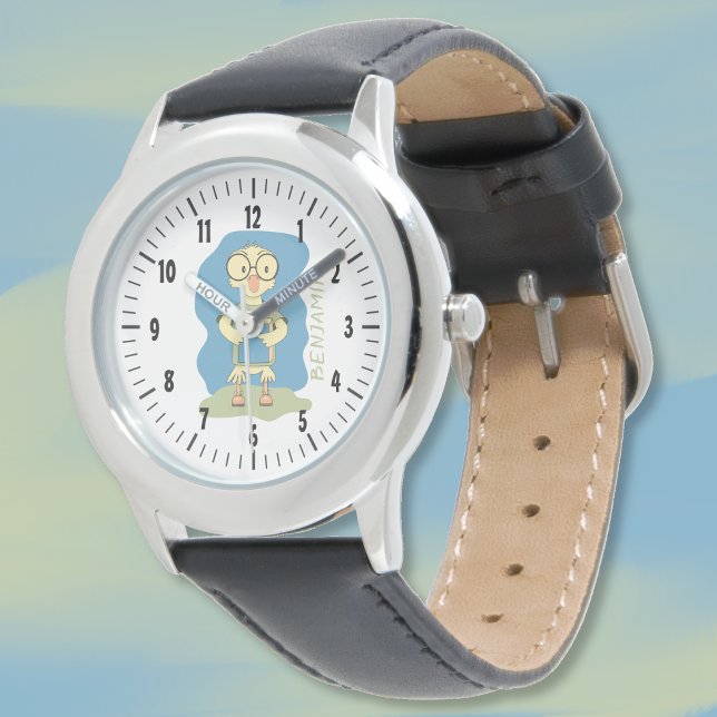 Relógio Duckets com Book Personalised Kid Watch (Cute gender neutral kid watch with a duckling . Personalize it with child's name . )