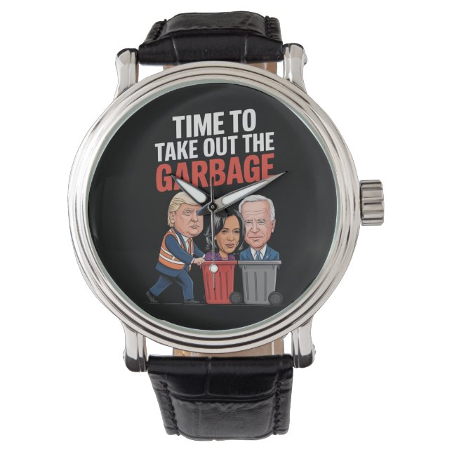 Relógio É hora de Trump tirar o lixo (Frente)