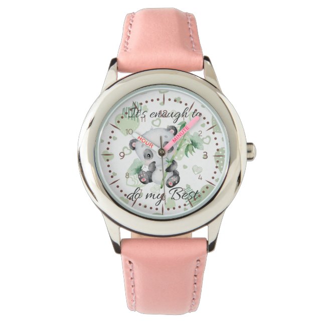 Relógio É suficiente | Afirmações de Cute | Panda (Frente)