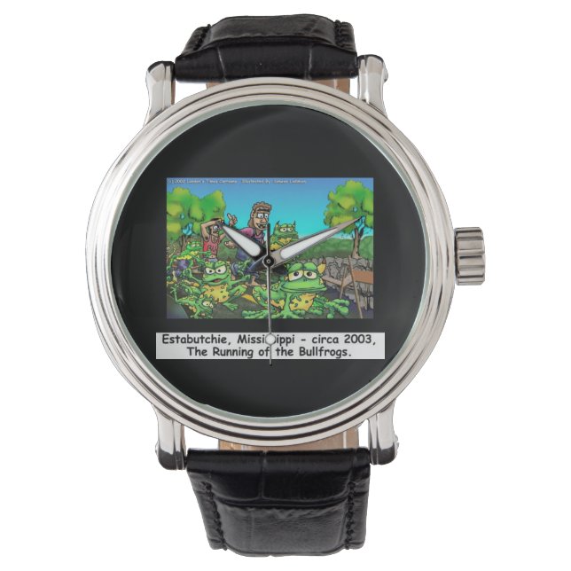 Relógio Eastabutchie Running Of Bullfrogs Funny Watch (Frente)