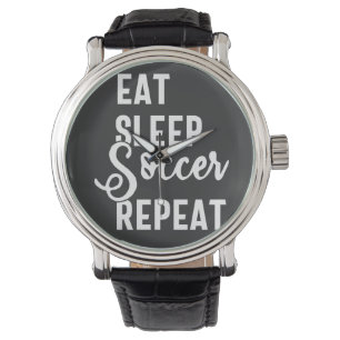 Relógio eat sleep soccer repeat
