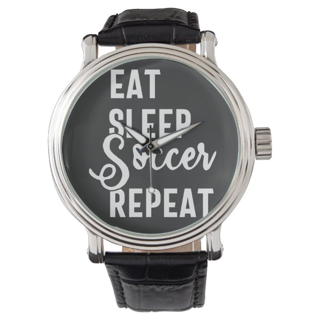 Relógio eat sleep soccer repeat (Frente)